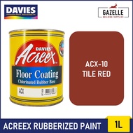 ▦●✱Davies Acreex Rubberized Floor Paint Tile Red - 1L