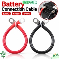 IESPOIRHA 1Pcs Battery Connection Cable, M8 M10 Terminal 4AWG 6AWG 8AWG Battery Connection Wire, Red