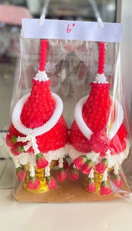 พานพุ่มสักการะ สีแดง เบอร์678 มีของพร้อมส่ง