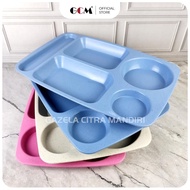 5-separated Plastic Plate Tray Shatterproof Catering Buffet Dinner Plate - Kitchenware