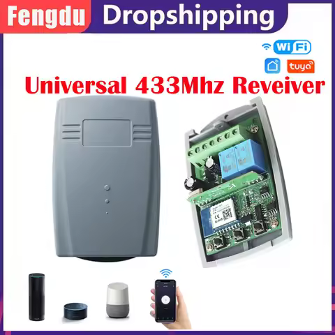 Tuya WIFI Garage Door Opener Receiver Fixed Rolling Code DC/AC 7V-32V/USB5V Controller Switch