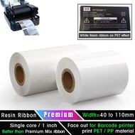 white resin ribbon synthetic ribbon print black barcode label sticker thermal ribbon barcode printer