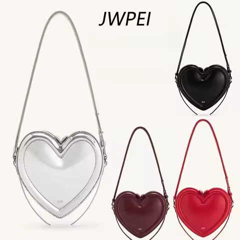 JW PEI Heart-Shaped Crossbody Bag, Niche Design, Sweet and Cool, 3D Heart-Shaped Bag, Shoulder/Cross