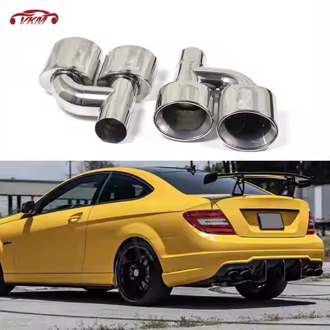 For Mercedes Benz W212 E63 W204 C63 Rear Bumper Diffuser Exhaust Tips Stainless Steel Car Pipe Muffl
