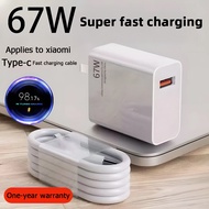 [One-year warranty] For Xiaomi 67W charging kit: Type-C charging cable (6A) + 67W charger.