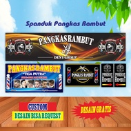 Banner Spanduk Pangkas Rambut Barbershop Pria Bisa Request Desain Custom