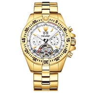 TEVISE Men Automatic Mechanical Watch (Gold & White)