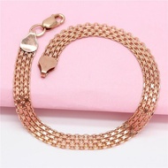 Russia 585 Purple Gold Wide Version Bracelet Korean Version Fashion Trend 14K Colorful Gold Rose Gol