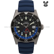 TIMEX TW2W75100 Men's Analog Watch Deepwater Reef 200 GMT Date Magnifier Sapphire Red Blue Accents Q