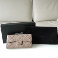 Chanel Classic Flap Long Wallet in Beige