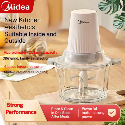 Midea MJ-JC105 1.8L Electric Meat Grinder, Food Crusher, Multifunctional Vegetable Slicer, Chopper a