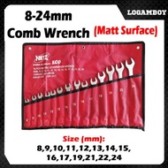 COMB WRENCH 8-24MM SPANNER SET NIETZ COMBINATION WRENCHES CARBON STEEL MATT SURFACE SPANAR 8MM 14MM 