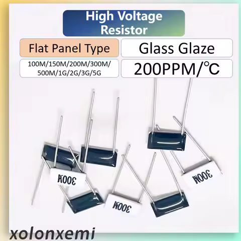 5pcs RI82 Glass Glaze Resistor Flat Chip High Voltage Resistance DIP 39M 50M 100M 150M 200M 300M 500
