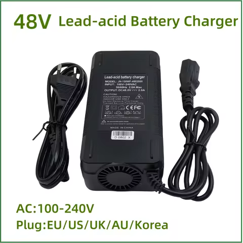 48V Lead Acid Battery Charger For 48V 14AH 12AH 20AH 32AH with Cooling Fan Good Quality PC/IEC Conne