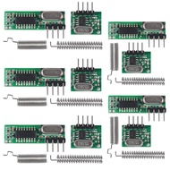 5pcs 433mhz Wireless RF Transmitter and Receiver with Antenna Ask Remote Control Module DIY Kit for 