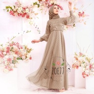 Zoe butiq zoe77 Natasha- gamis pesta mewah elegan kondangan 2022 terkini pernikahan brukat tile mewa