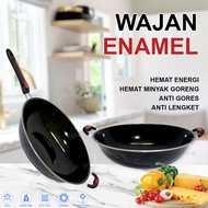 32CM EAR ANAMEL PAN 34CM NON-STICK PAN FRYING PAN WOK