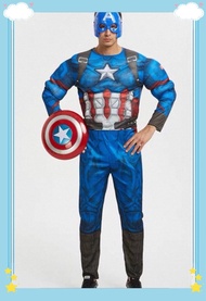 New🔮漫畫版美國隊長成人肌肉連身衣Captain America marvel avengers adult muscle costume party cosplay