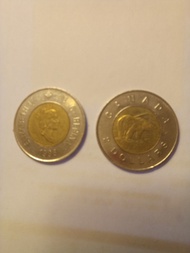 1996年加拿大英國伊莉莎白二世女王熊雙金屬舊版2加幣硬幣