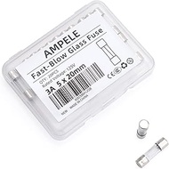 AMPELE (Pack of 20) 3A Fast-Blow Fuse 3Amp 125V Glass Fuses 0.2 x 0.78 inch/5 x 20 mm(3Amp) (F3AL, 1