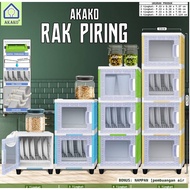 Akako Rak Piring Plastik Pintu Transparan Mini Dish Rack Lemari Dapur 123 dan 4 Susun