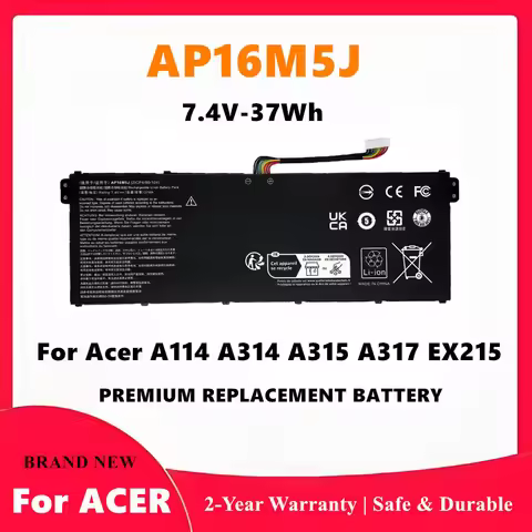 AP16M5J Battery for Acer Aspire 1 3 Series A114 A314 A315 A317 EX215 N17Q1 N17Q4, 7.4V 37Wh
