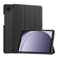 全城熱賣 - 適用於 三星Galaxy Tab A9 8.7 ENKAY 三折卡斯特紋+塑料底殼帶支架功能智能休眠保護套（黑色）