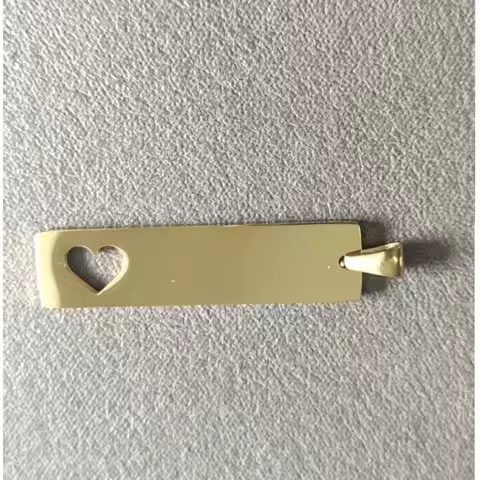 20pcs 304 Stainless Steel Hollow Heart Strip Bar Charms With Claps 10x40mm Size Charms