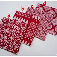 kain batik printing pekalongan warna monocrom merah coklatan indigo mocca motif campur