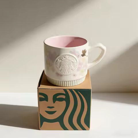 Starbucks Spring Limited Iridescent Sakura Mug 355ml Cherry Blossom Gradient Glaze Ceramic Coffee Te