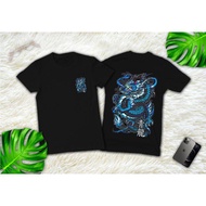 Fashion BAJU DEWASA NAGA BIRU T-SHIRT VIRAL UNISEX DESIGN LELAKI DAN PREMPUAN HIGH QUALITY Tee