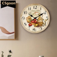 C5GOON 12inch Silent Wall Clock Classic Rustic Style Kitchen Living/Dining Room Decor Farmhouse Home