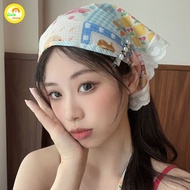 Flowery Lace Korean Scarf/Aesthetic Style Raw Lace Korean Scarf/Summer Korean Aesthetic Scarf/Bandan