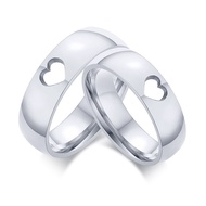 1pcs Hollow Stainless Steel Love Heart Ring Women Men Finger Band Rings Jewelry Lover Couples Gift