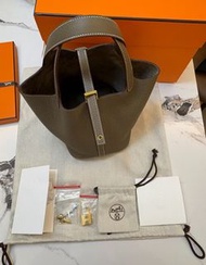 Hermes picotin18  大象灰金扣