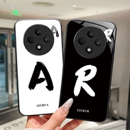 For OPPO Reno12 F 5G CPH2637 Lucky Initial Letter Phone Case Oppo F27 5G Reno12 FS 12F 5G Lens Prote
