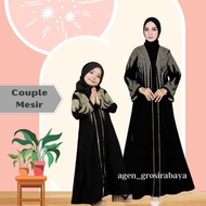 [ New] Abaya Couple Ibu Dan Anak Gamis Abaya Bordir Mesir Abaya Hitam
