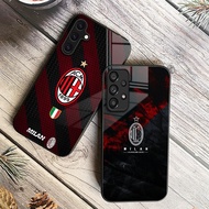 AC Milan 06 Tempered Glass Phone Case For Samsung Galaxy A11 A14 A20 A30 A22 A32 A33 A34 A40 A42 A51