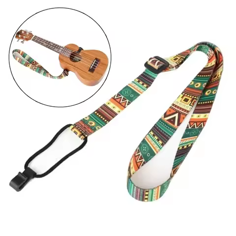 Guitar Ukulele Strap Hawaiian-Style Adjustable Ukulele Strap Sling & Hook Fits All Ukuleles Ukulele 