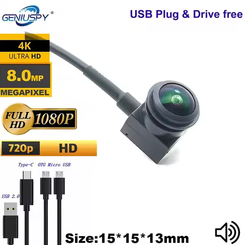 1MP 720P 2MP 1080P 4K 8MP 160Degree Wide Angle Full HD Micro Type-C Camera UVC Mini CCTV OTG Android