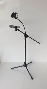 Tiang Mic / Stand Mic / Tripod Mic Berdiri + Holder HP ( Metal Noise )