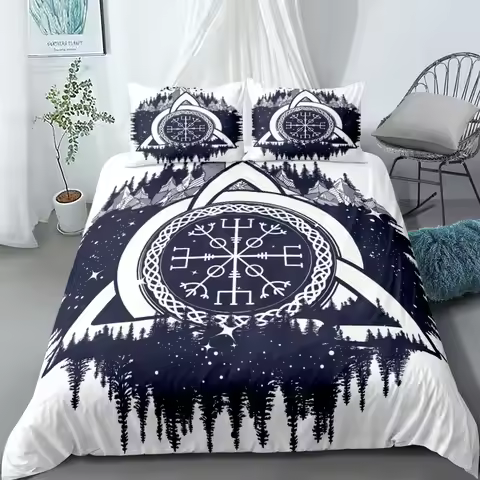 Ethnic Celtic Helm of Awe Bedding Set EU Single Double King US Twin Full Queen King Bed Linen Set