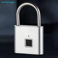 GentleHappy Smart Fingerprint Padlock Waterproof Biometric Fingerprint Keyless Door Lock USB Rechargeable Security Padlock For House Unlock sg