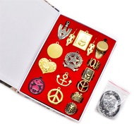 JOJO Bizarre Adventure Alloy Pendant Necklace Ring Set JOJO Adventure King Keychain Brooch Boxed