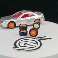 RS002 - Hot Wheels 1/64 Rubber Wheels BBS LM Mesh Tayar Getah 10mm JDM Long Axle | Orange #CUSTOM SP