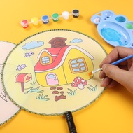Kipas Kosong Lukisan Kanak-kanak DIY Kipas Bulat Kipas Istana Kipas Bulat Kipas Lipat Kipas Lipat Gr