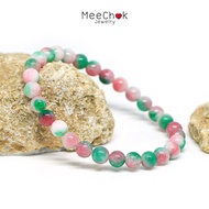 หินฮกลกซิ่ว หินหยก 3 สี Hok lok Xiu 6 มิล เสริมให้ร่ำรวยเงินทอง หินมงคล หินสี หินนำโชค กำไลหินมงคล กำไลหิน กำไลข้อมือ กำไลหินเสริมดวง By.Meechok