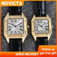 V8 Dumeng Couple Watch Fashion Quartz Watch 904L Steel Case Leather Business Watch