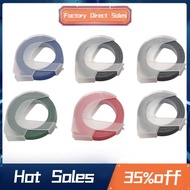 6 Roll Embossing Label Maker Tape 3D Plastic 9mm x 3m Embossing Label Tape White on Black/ Blue/ Red