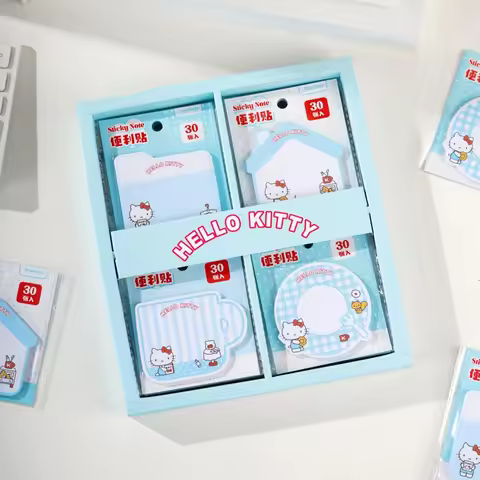 Genuine Sanrio Creative Memo Pads Cute Hello Kitty Self-Adhesive Sticky Notes Pad School Office Stat